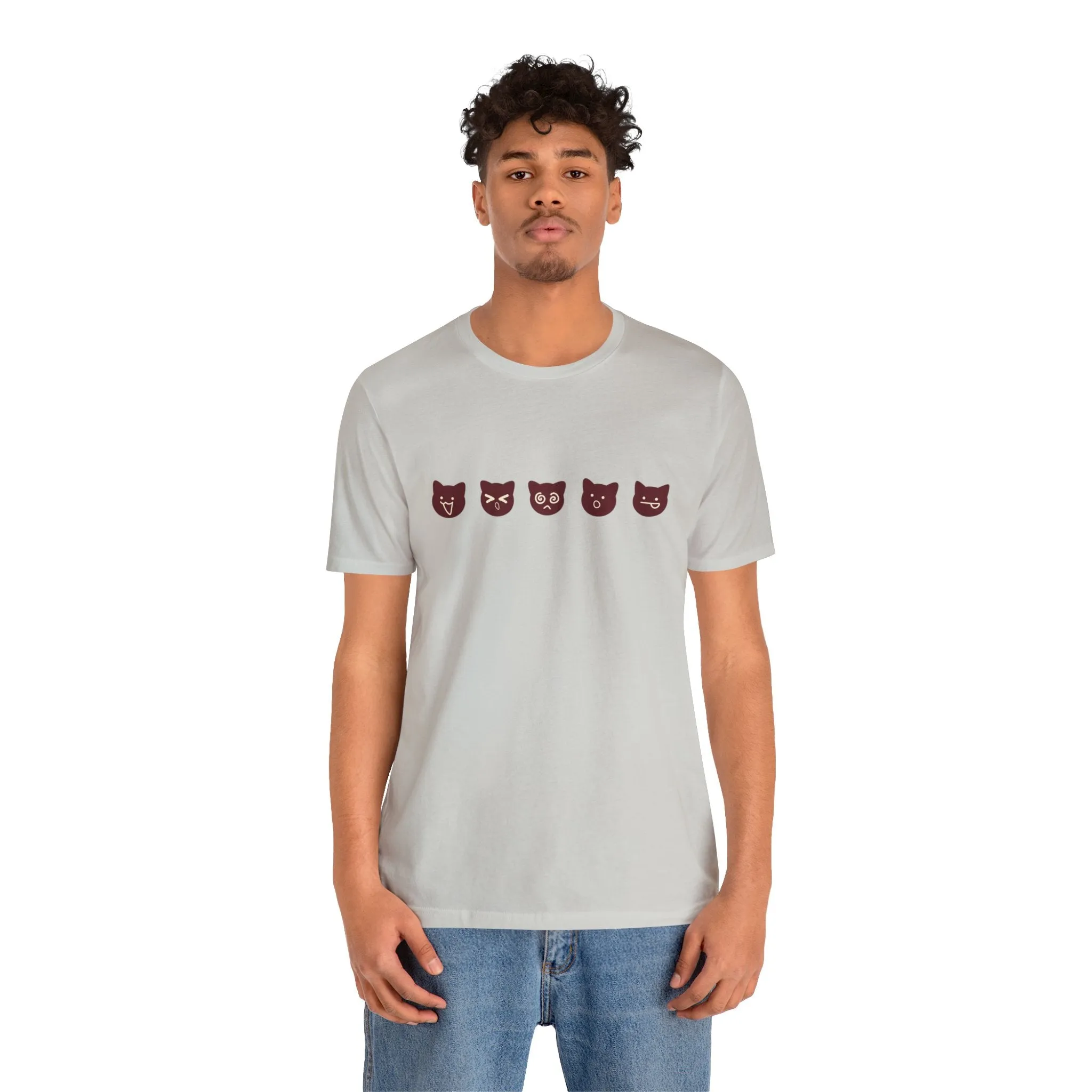 Exclusive Cute Cat Boba Soft Cotton Jersey Short Sleeve Unisex Tee T-shirt
