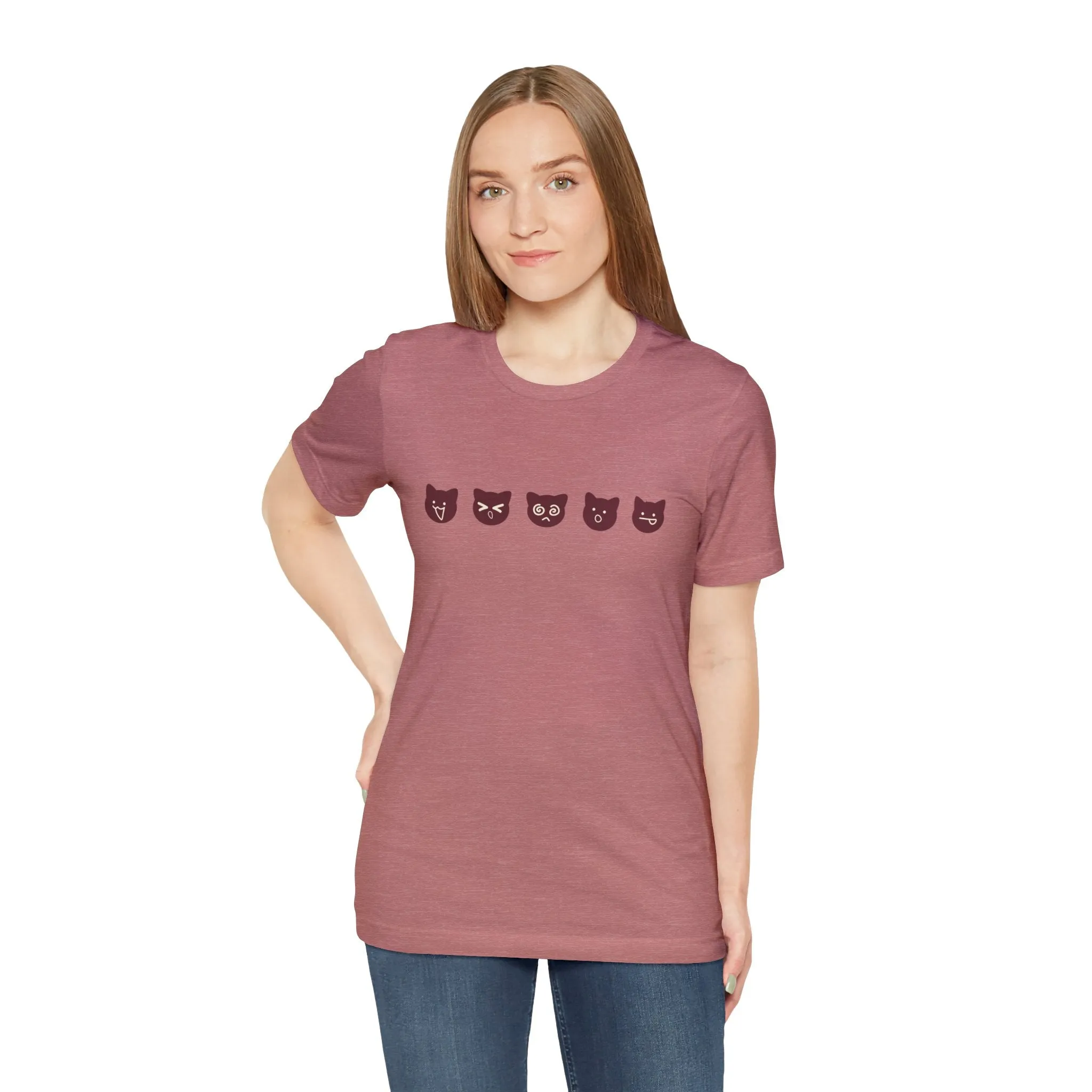 Exclusive Cute Cat Boba Soft Cotton Jersey Short Sleeve Unisex Tee T-shirt