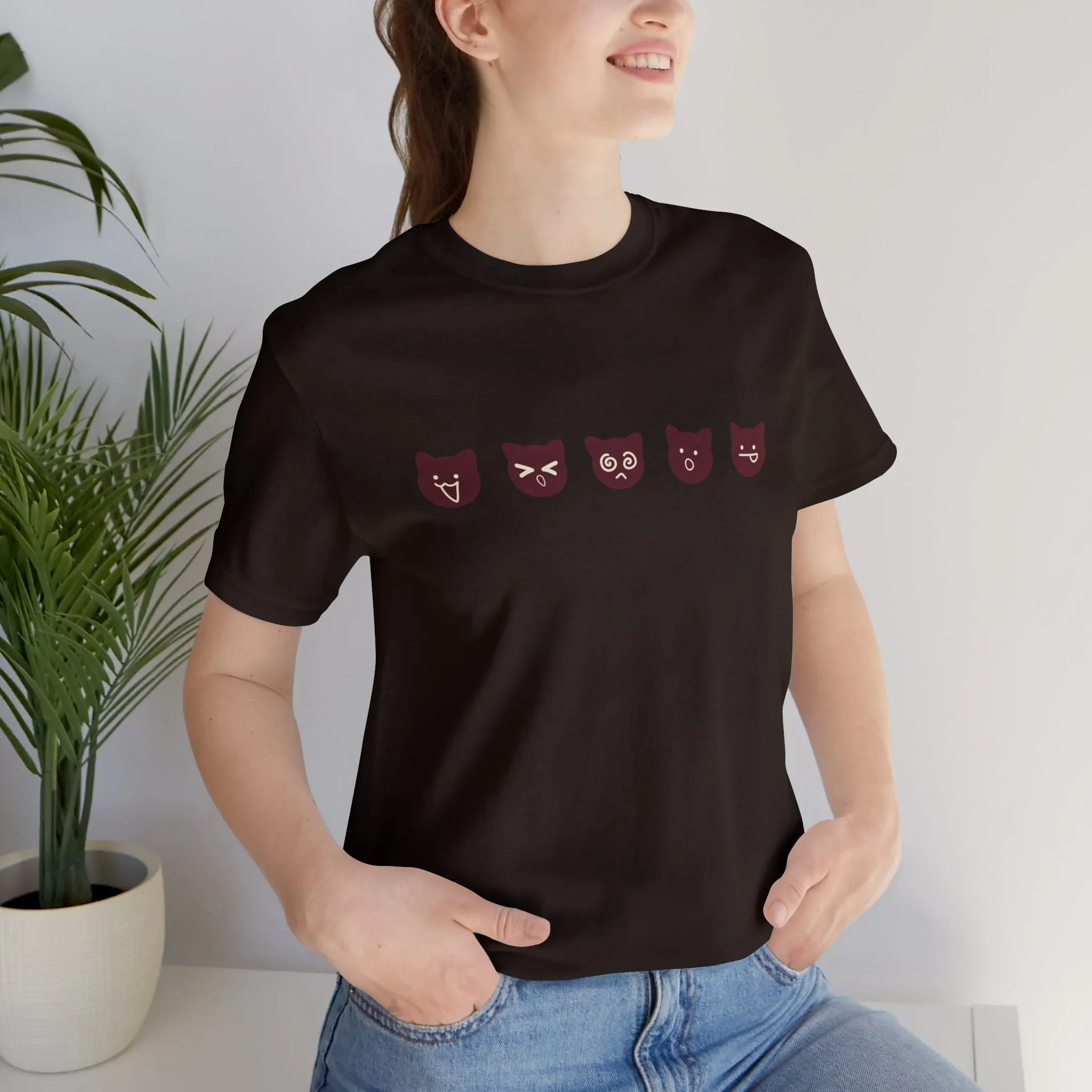 Exclusive Cute Cat Boba Soft Cotton Jersey Short Sleeve Unisex Tee T-shirt