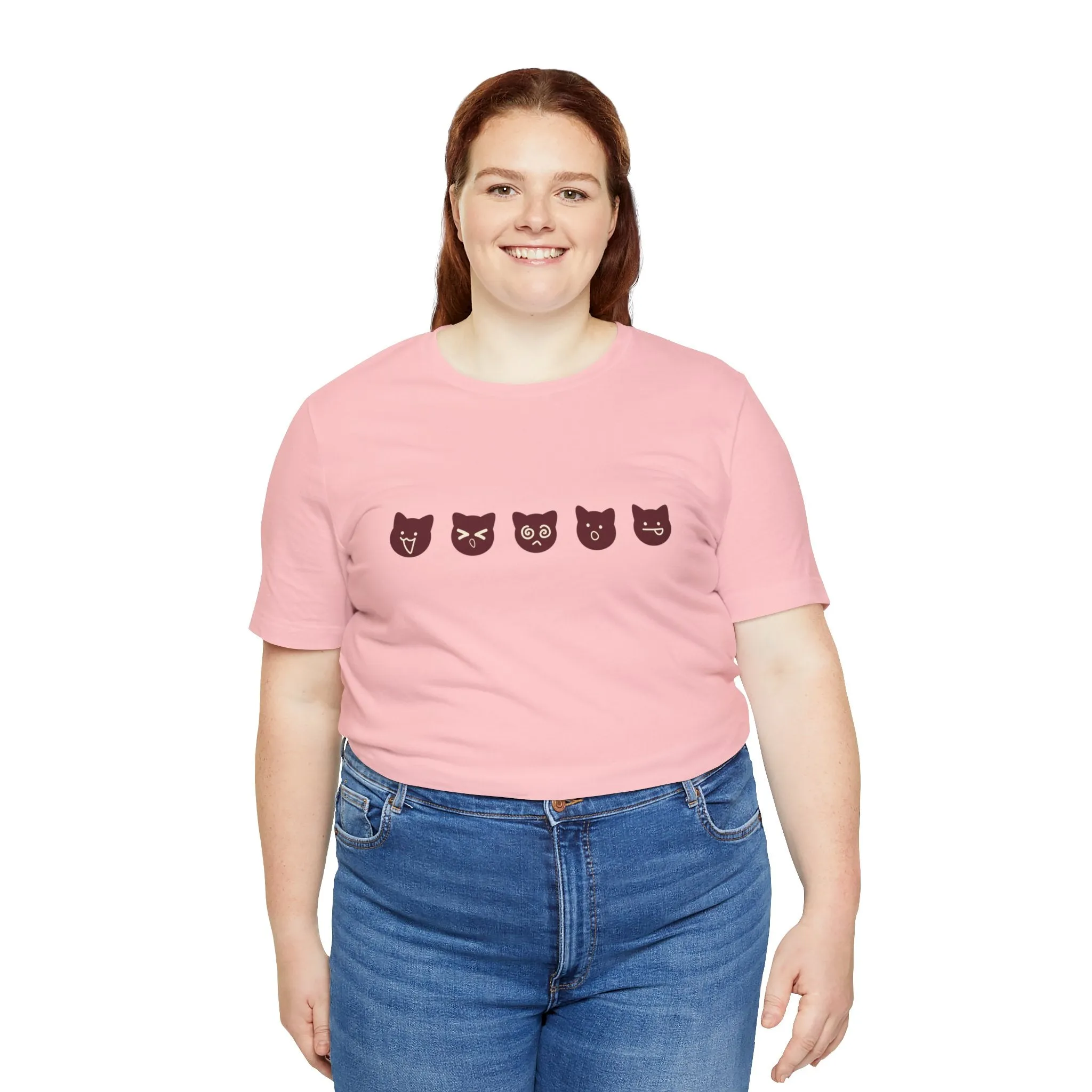 Exclusive Cute Cat Boba Soft Cotton Jersey Short Sleeve Unisex Tee T-shirt