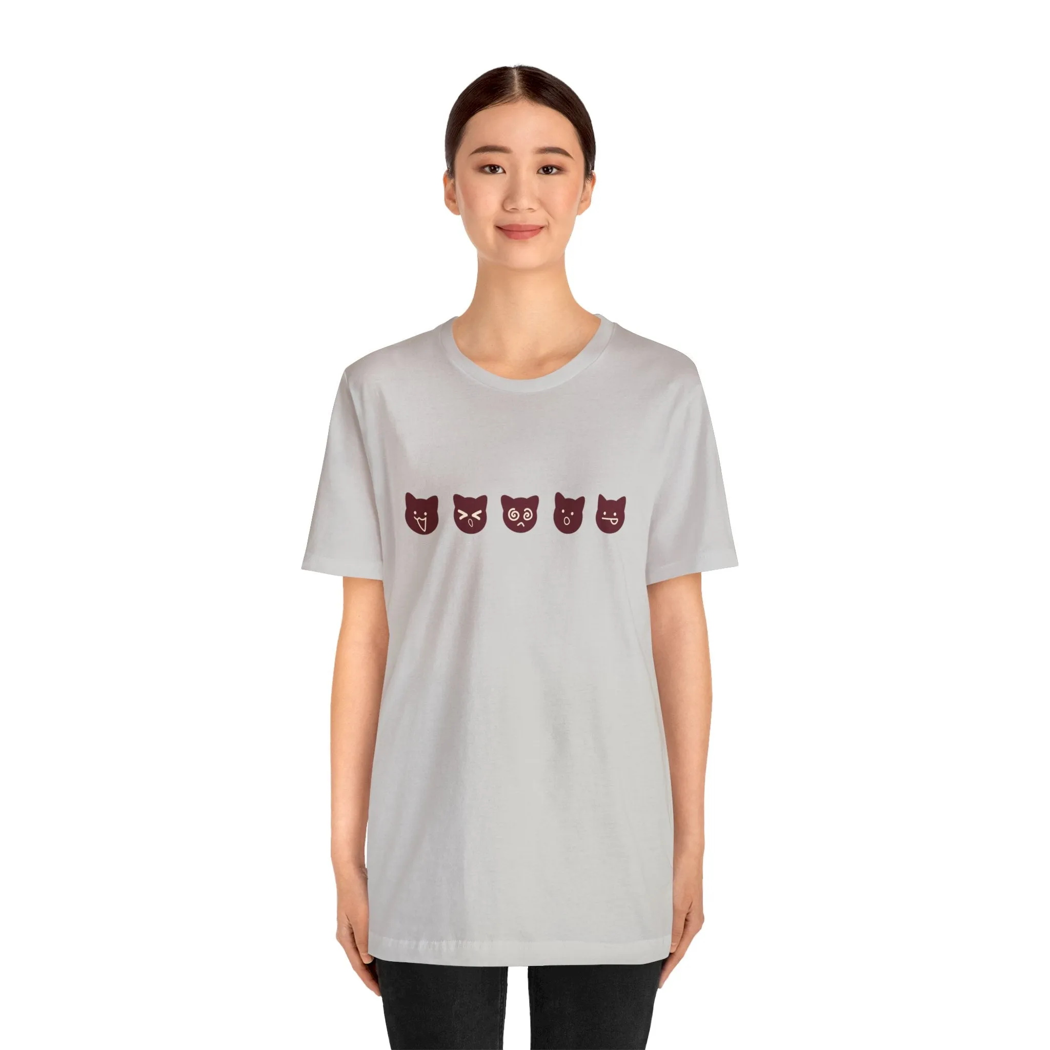 Exclusive Cute Cat Boba Soft Cotton Jersey Short Sleeve Unisex Tee T-shirt