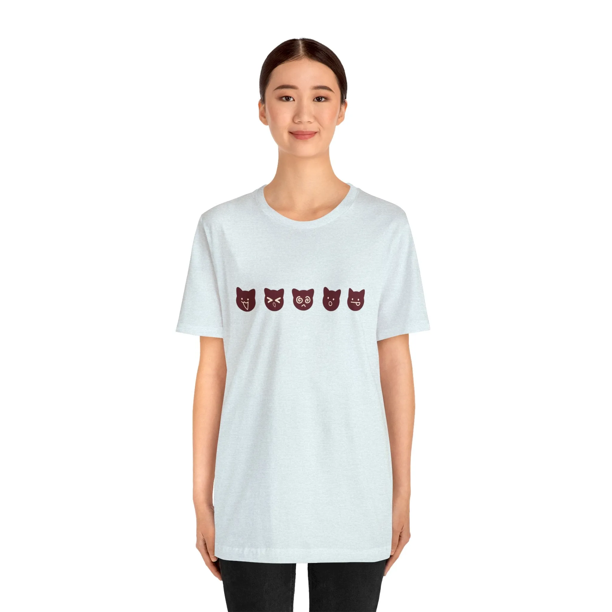 Exclusive Cute Cat Boba Soft Cotton Jersey Short Sleeve Unisex Tee T-shirt