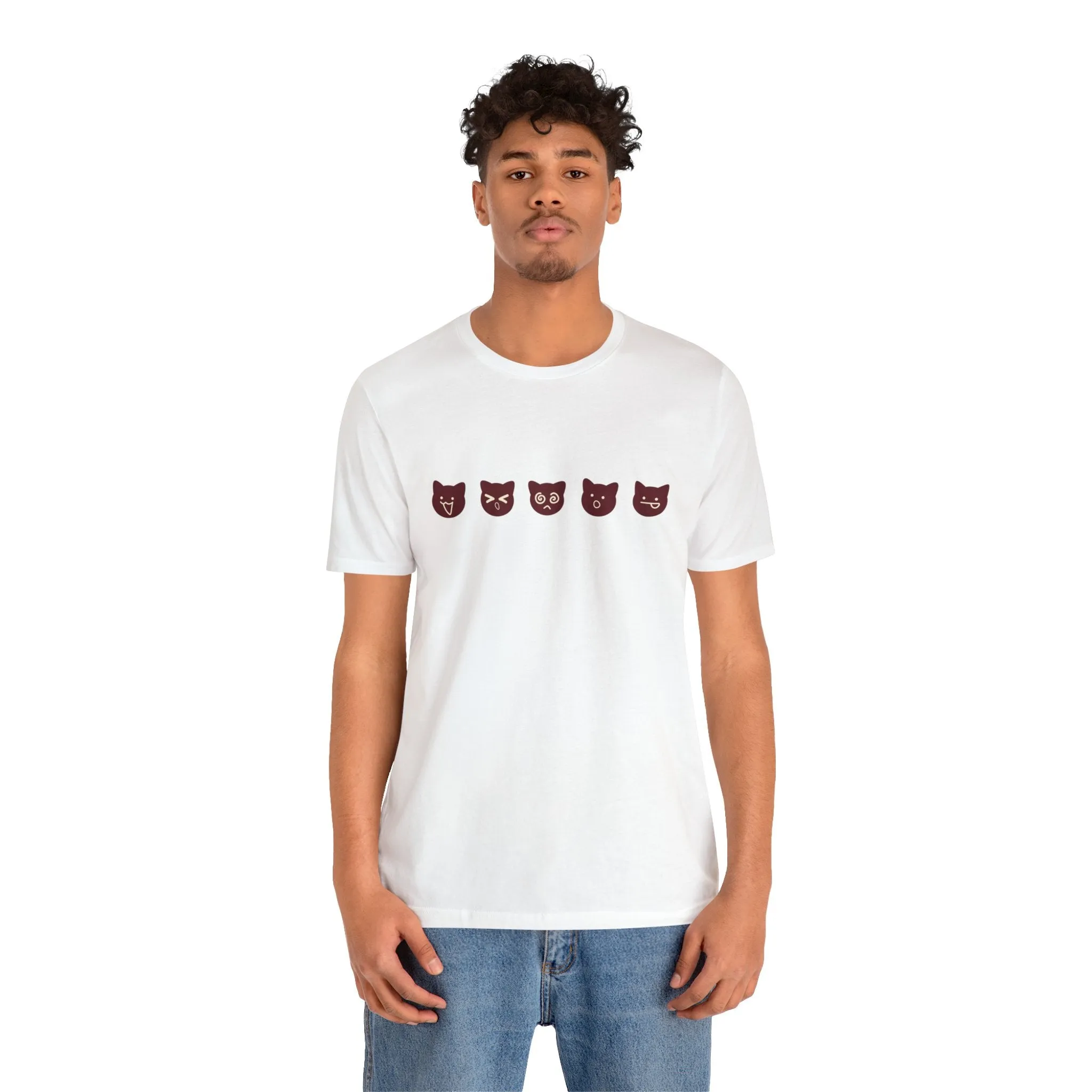 Exclusive Cute Cat Boba Soft Cotton Jersey Short Sleeve Unisex Tee T-shirt