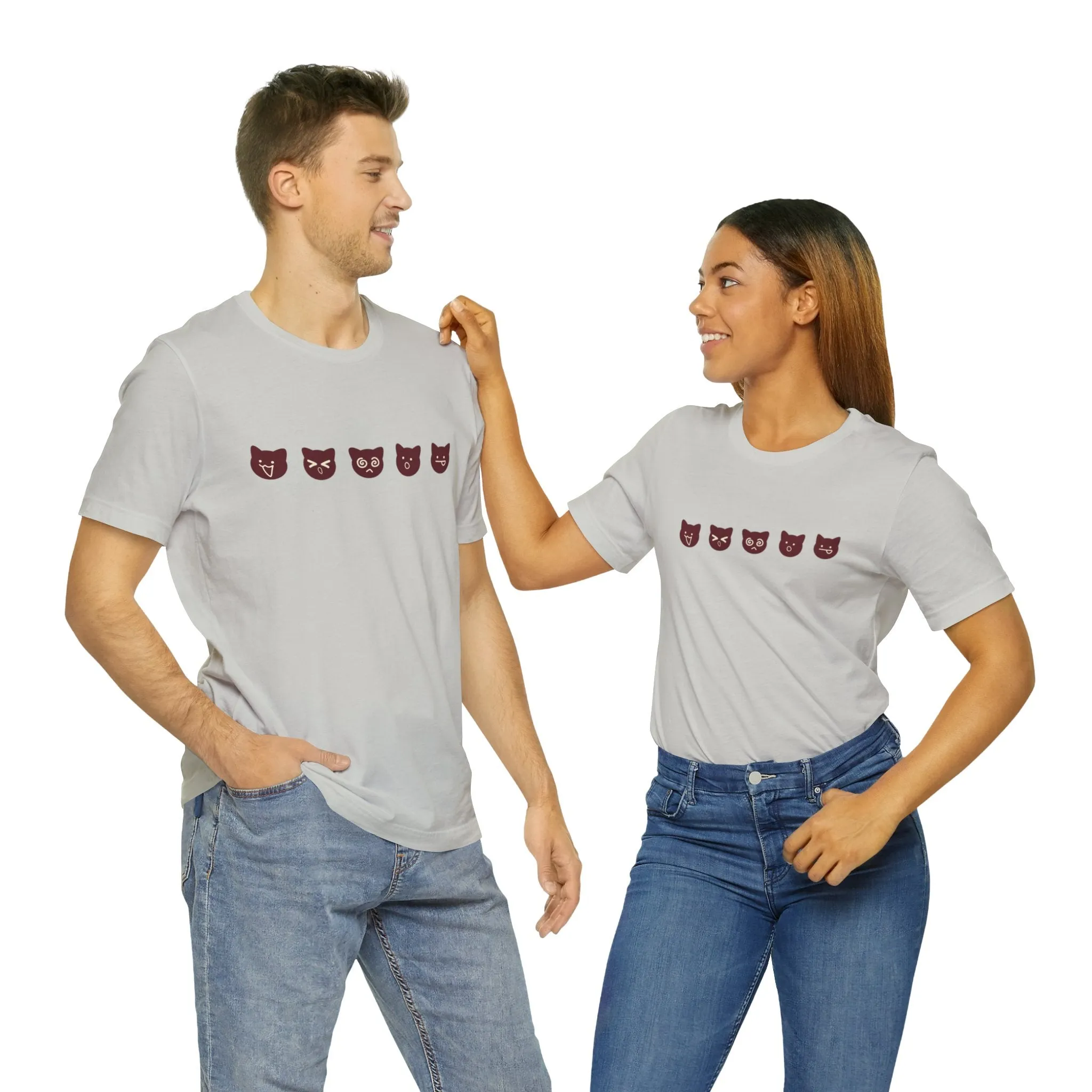 Exclusive Cute Cat Boba Soft Cotton Jersey Short Sleeve Unisex Tee T-shirt