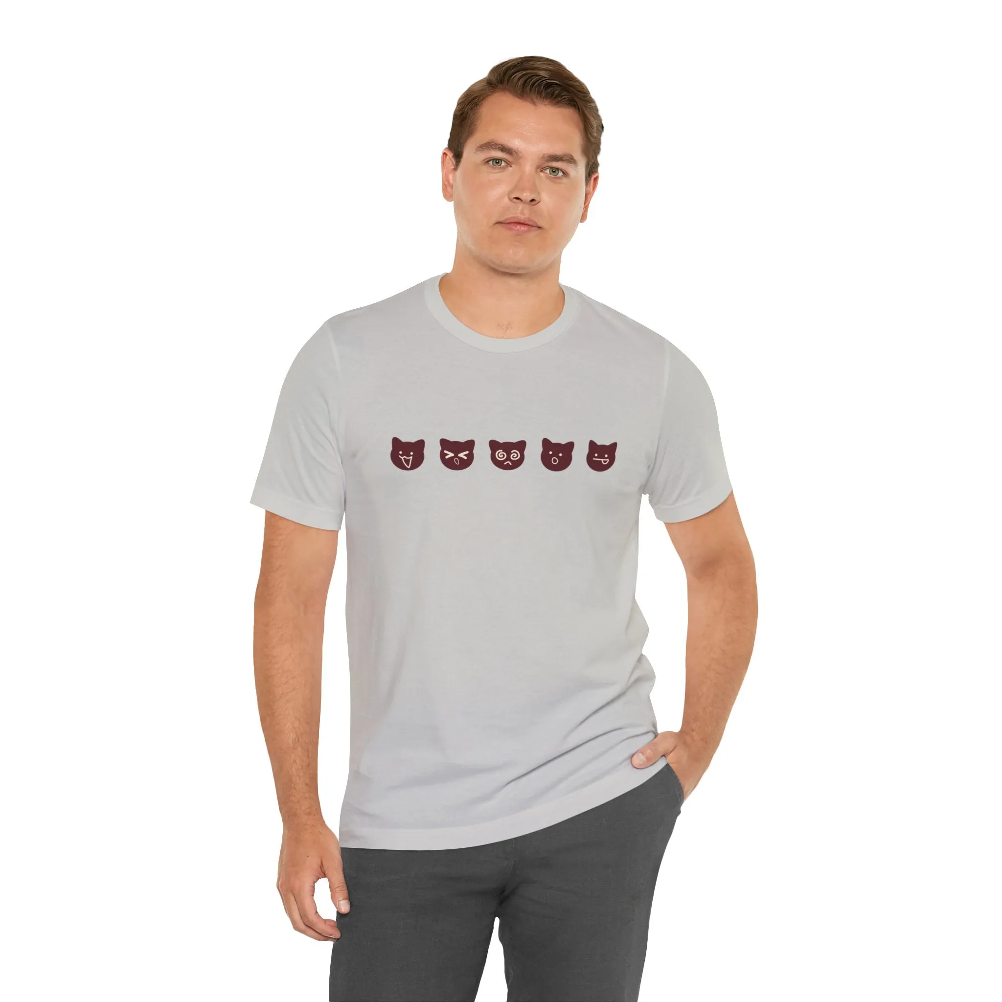 Exclusive Cute Cat Boba Soft Cotton Jersey Short Sleeve Unisex Tee T-shirt