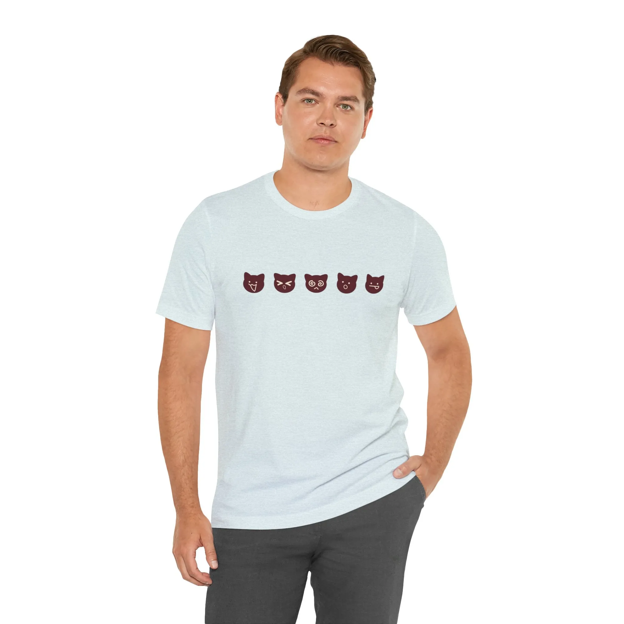 Exclusive Cute Cat Boba Soft Cotton Jersey Short Sleeve Unisex Tee T-shirt