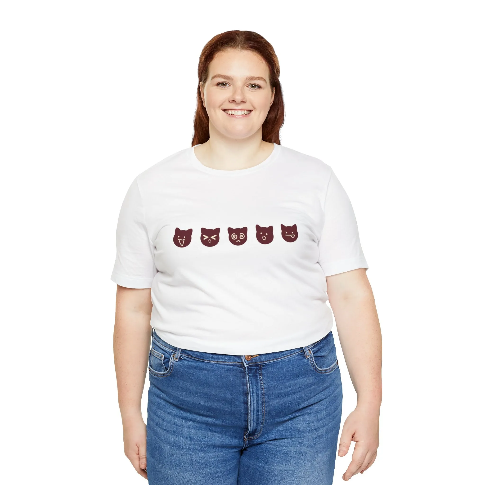 Exclusive Cute Cat Boba Soft Cotton Jersey Short Sleeve Unisex Tee T-shirt