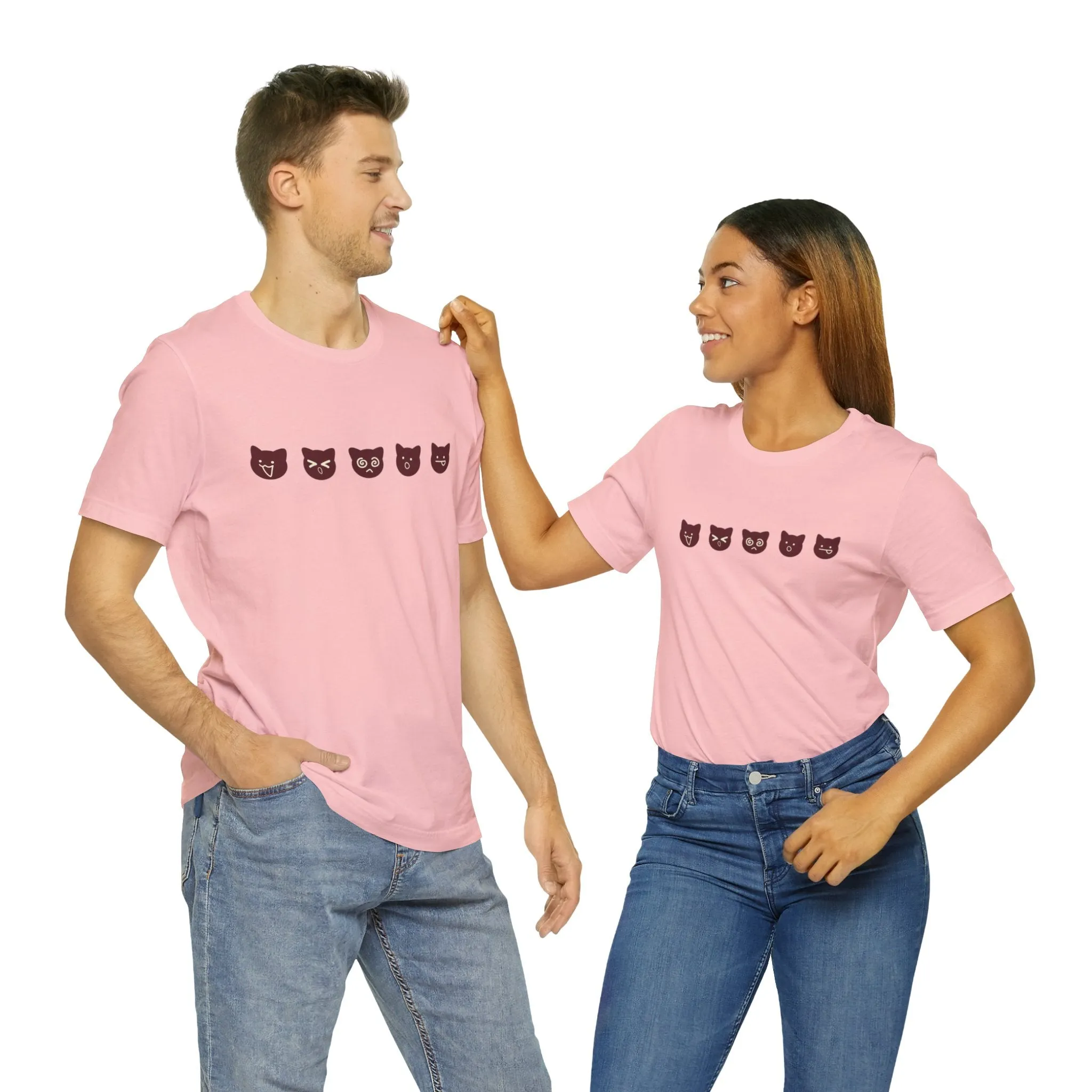 Exclusive Cute Cat Boba Soft Cotton Jersey Short Sleeve Unisex Tee T-shirt