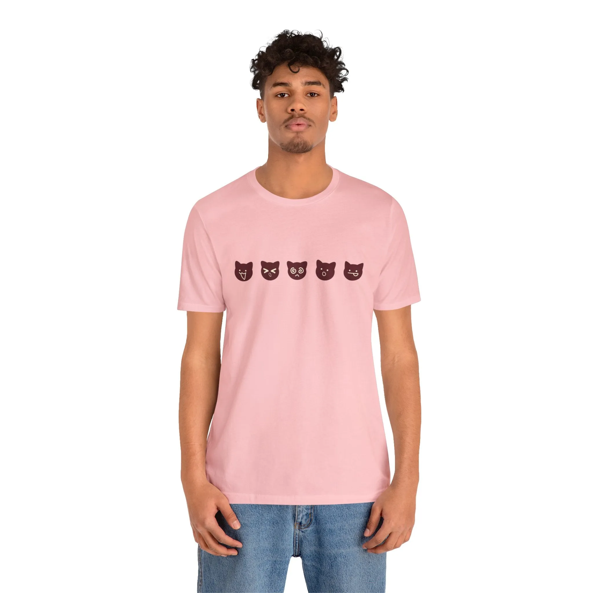 Exclusive Cute Cat Boba Soft Cotton Jersey Short Sleeve Unisex Tee T-shirt