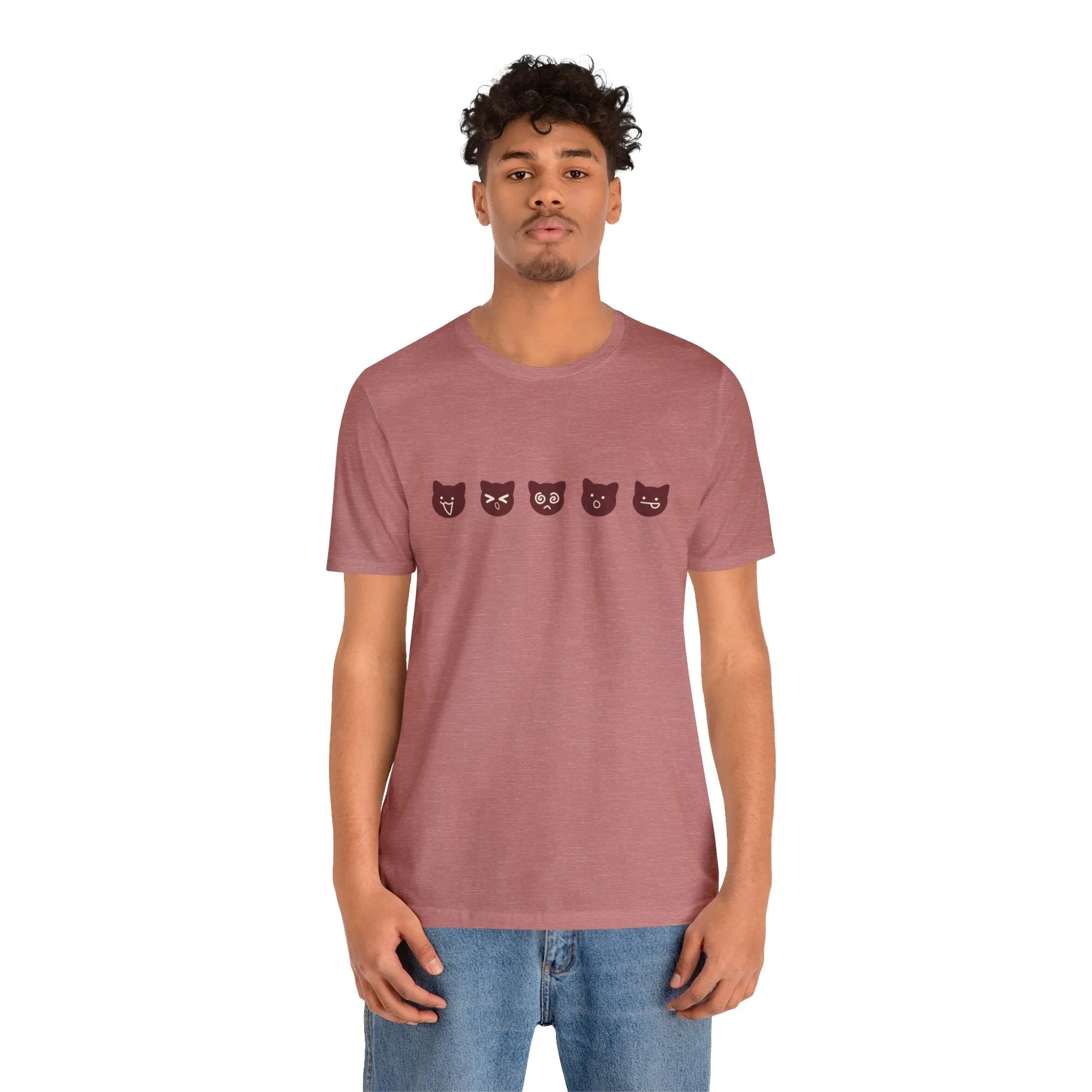 Exclusive Cute Cat Boba Soft Cotton Jersey Short Sleeve Unisex Tee T-shirt