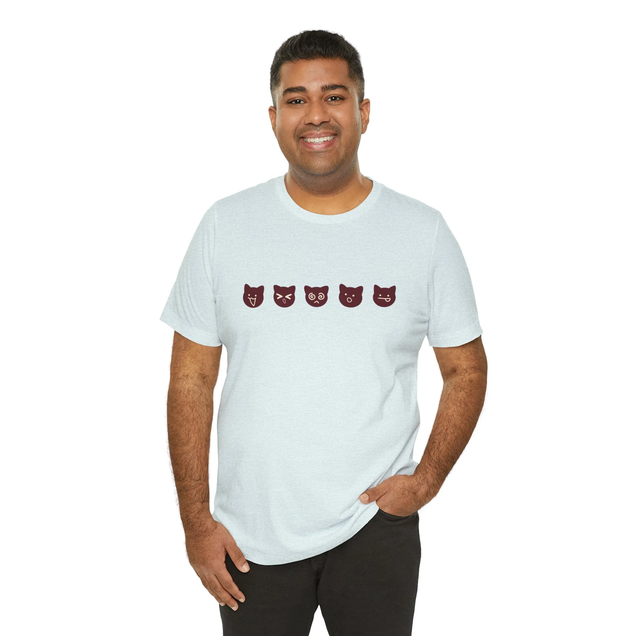 Exclusive Cute Cat Boba Soft Cotton Jersey Short Sleeve Unisex Tee T-shirt