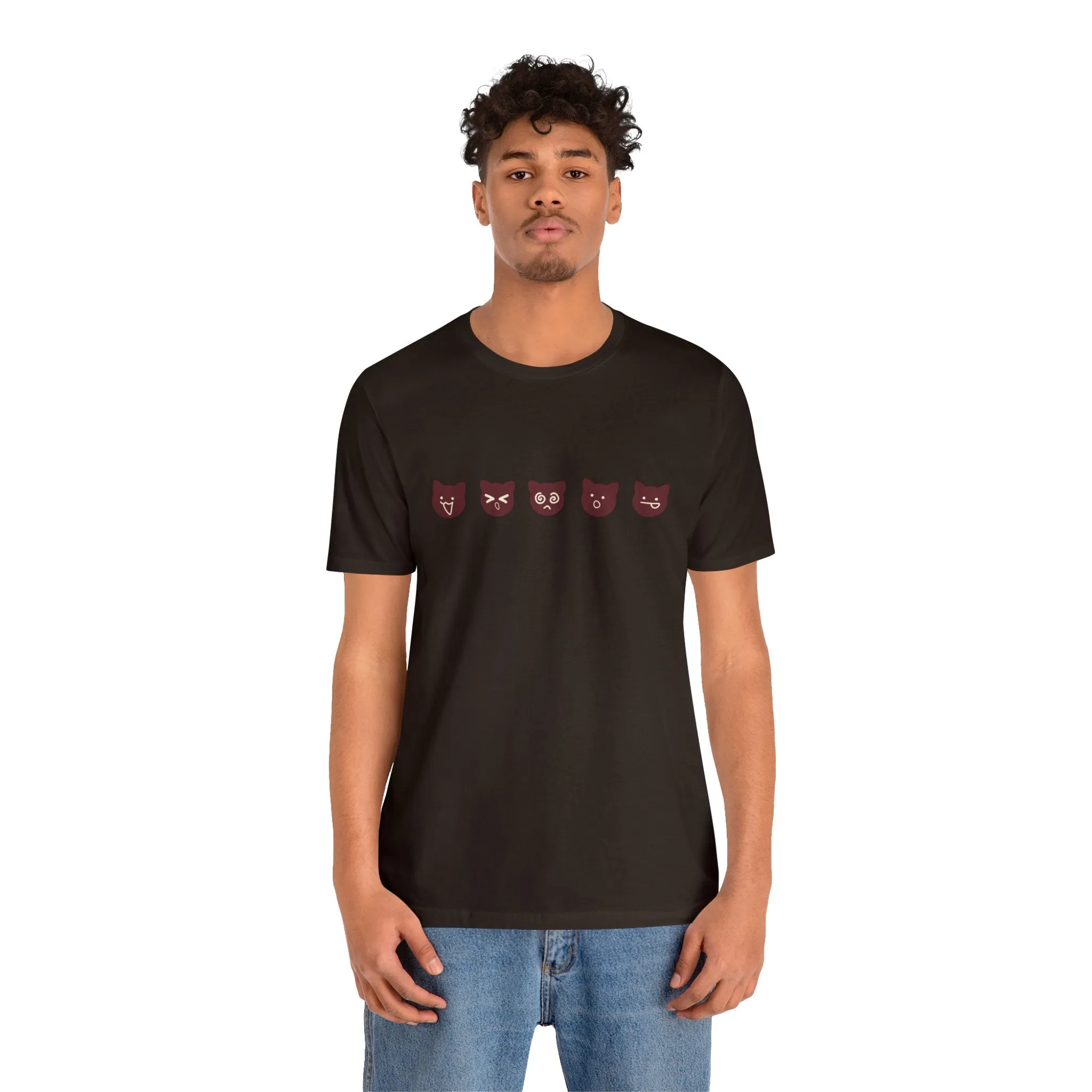 Exclusive Cute Cat Boba Soft Cotton Jersey Short Sleeve Unisex Tee T-shirt