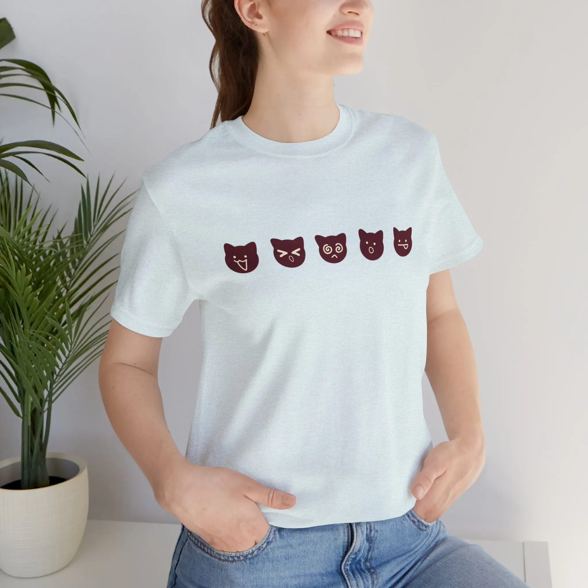 Exclusive Cute Cat Boba Soft Cotton Jersey Short Sleeve Unisex Tee T-shirt