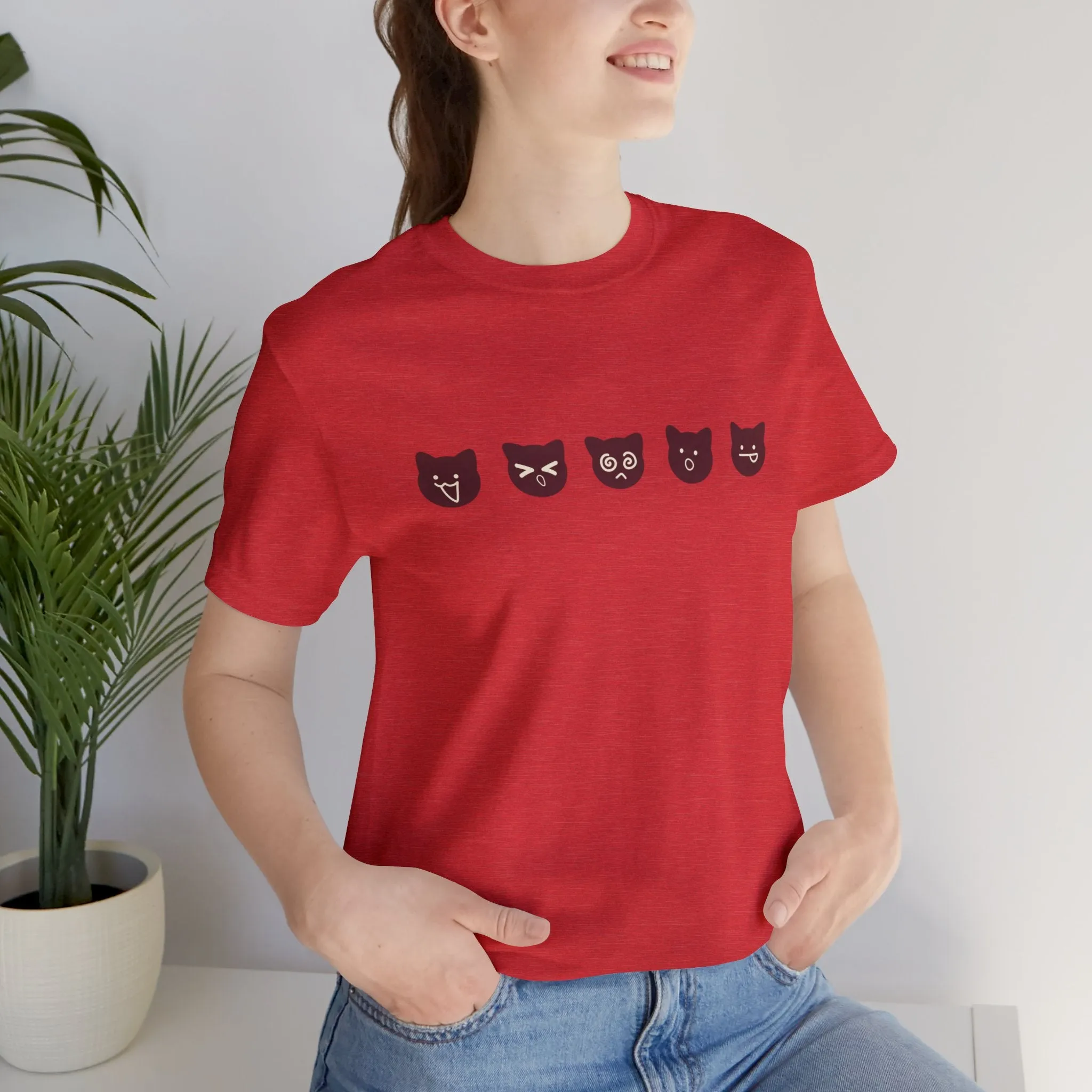 Exclusive Cute Cat Boba Soft Cotton Jersey Short Sleeve Unisex Tee T-shirt