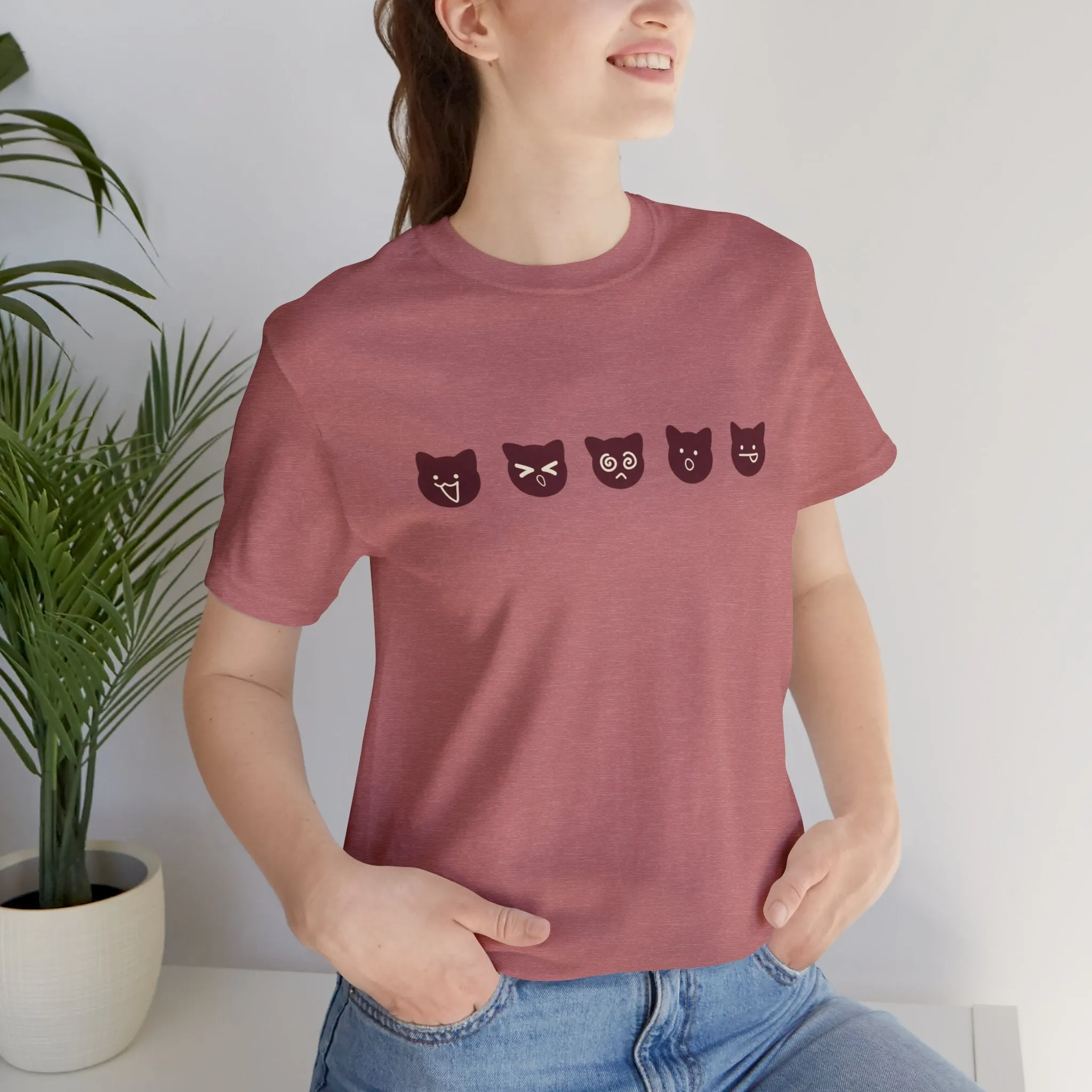 Exclusive Cute Cat Boba Soft Cotton Jersey Short Sleeve Unisex Tee T-shirt