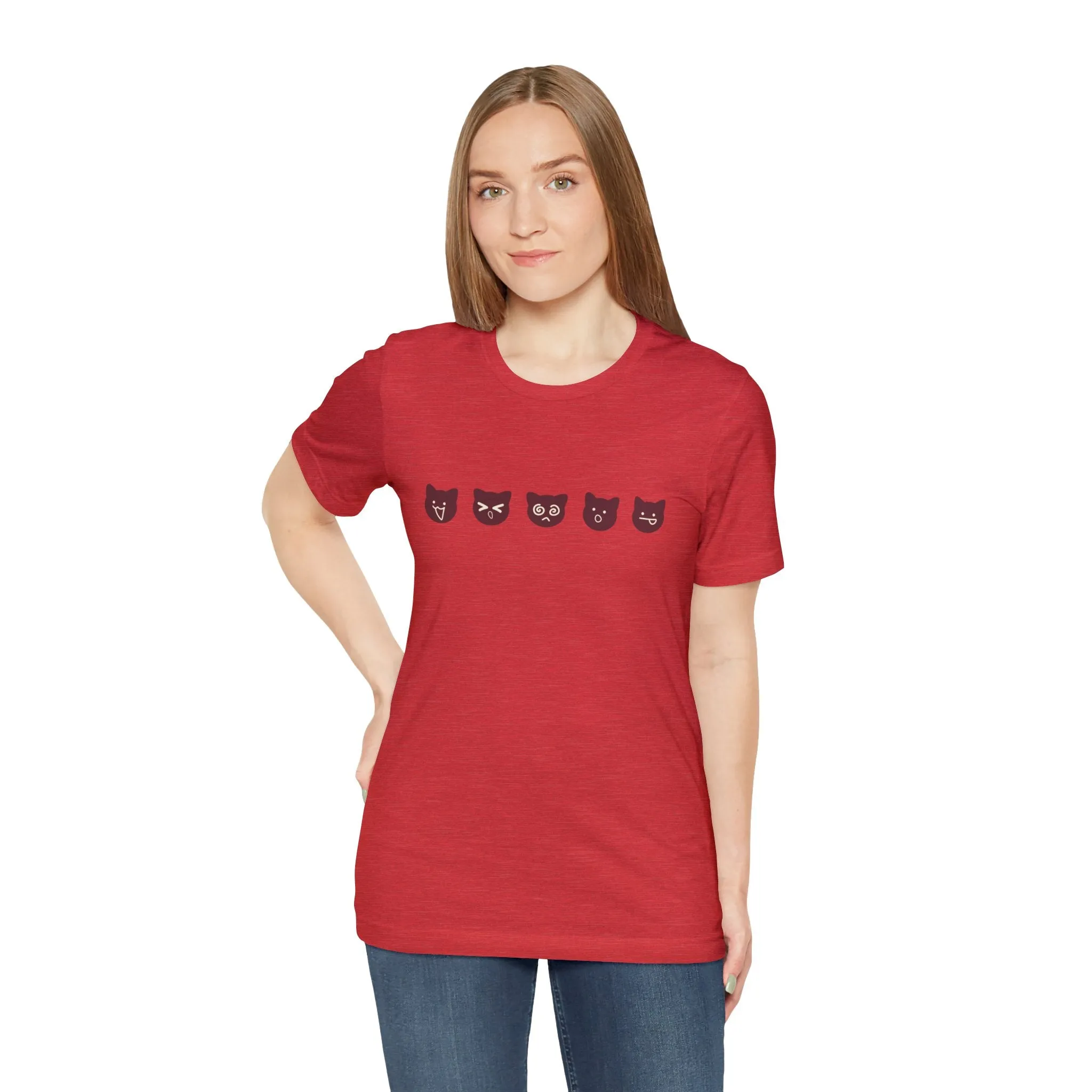 Exclusive Cute Cat Boba Soft Cotton Jersey Short Sleeve Unisex Tee T-shirt