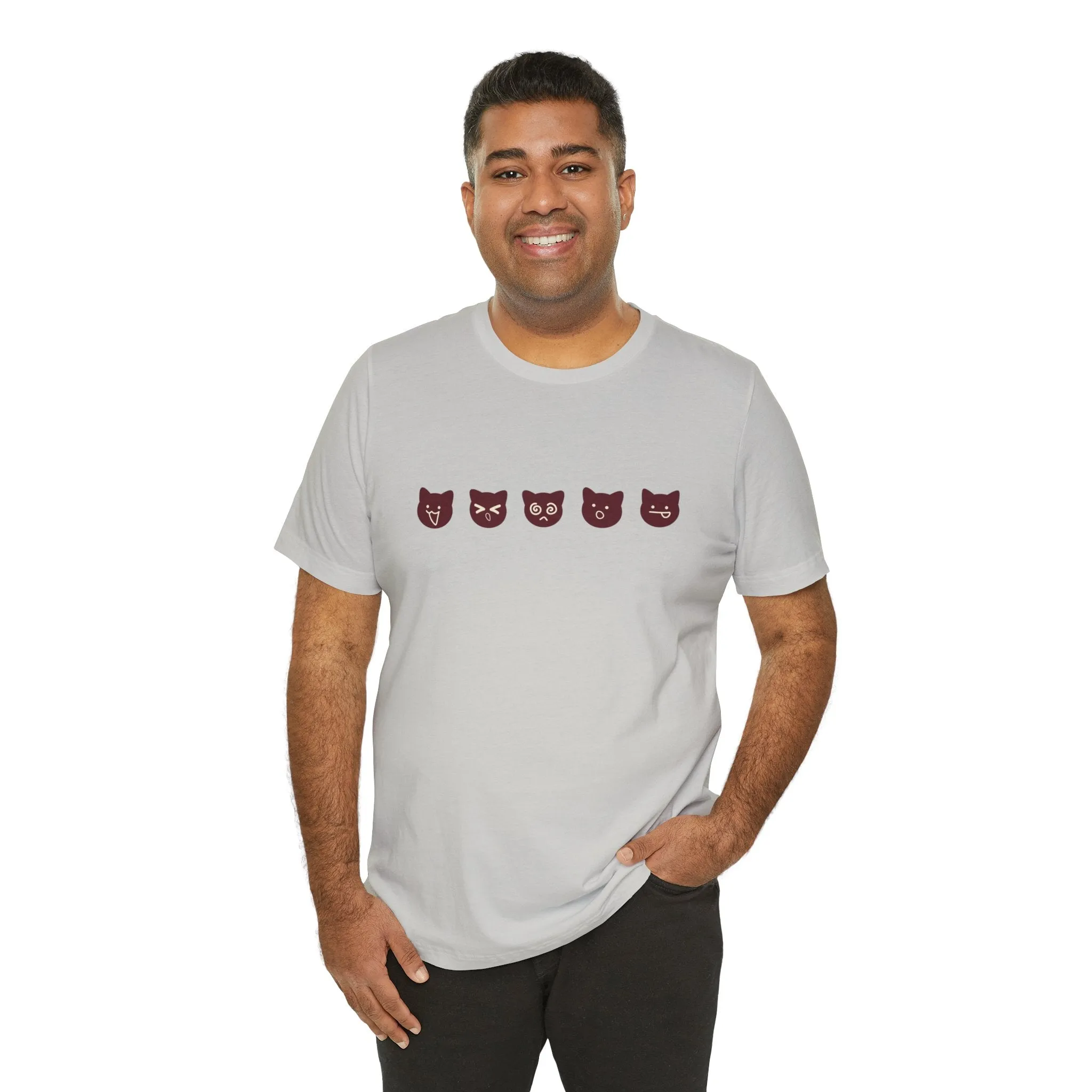Exclusive Cute Cat Boba Soft Cotton Jersey Short Sleeve Unisex Tee T-shirt