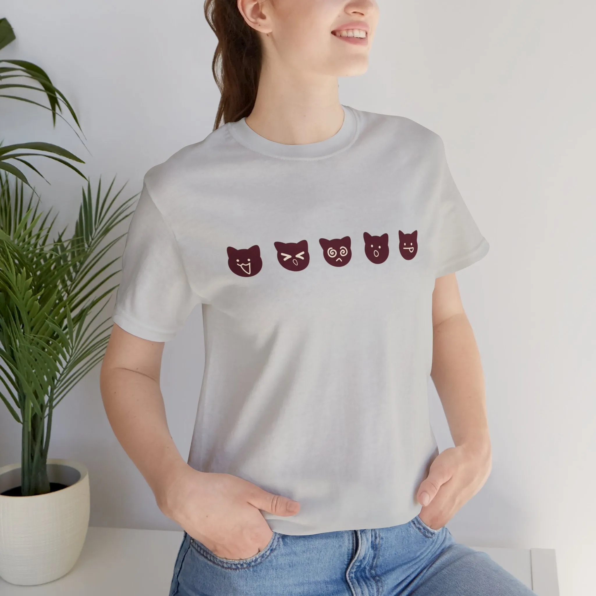 Exclusive Cute Cat Boba Soft Cotton Jersey Short Sleeve Unisex Tee T-shirt