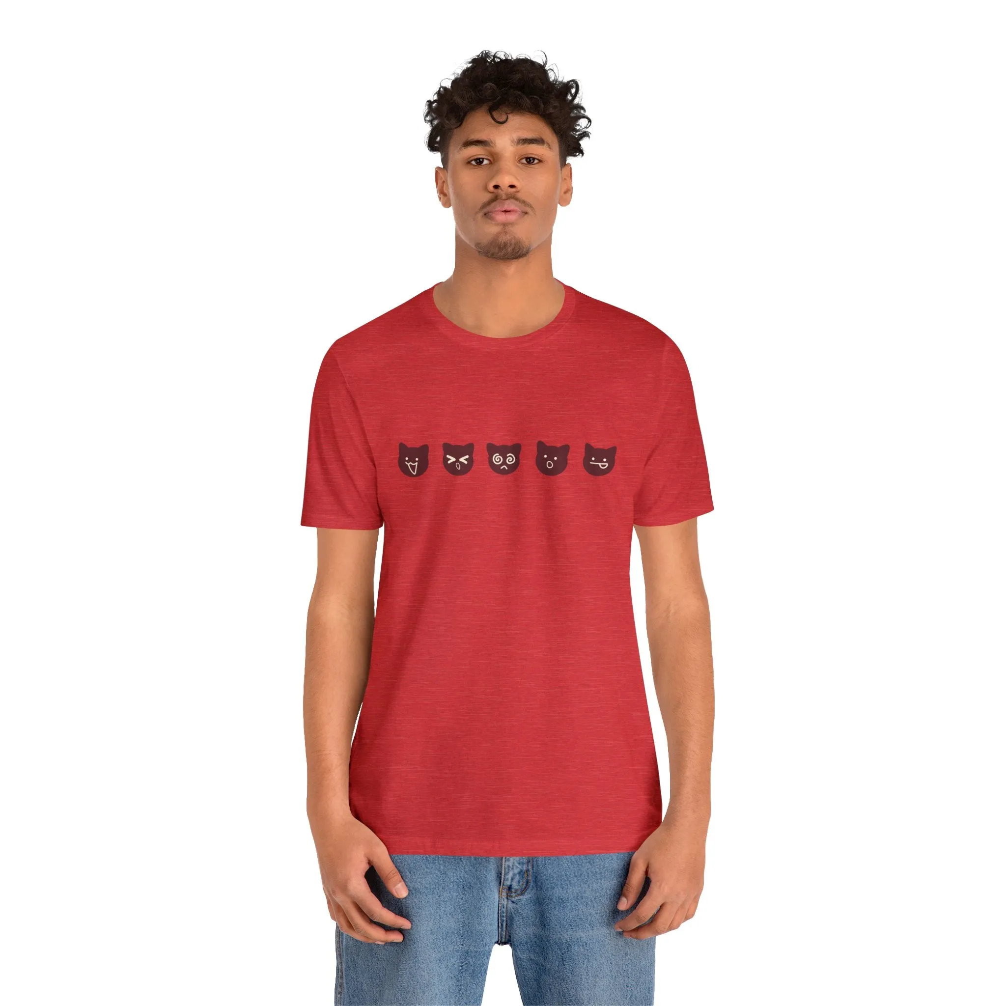 Exclusive Cute Cat Boba Soft Cotton Jersey Short Sleeve Unisex Tee T-shirt