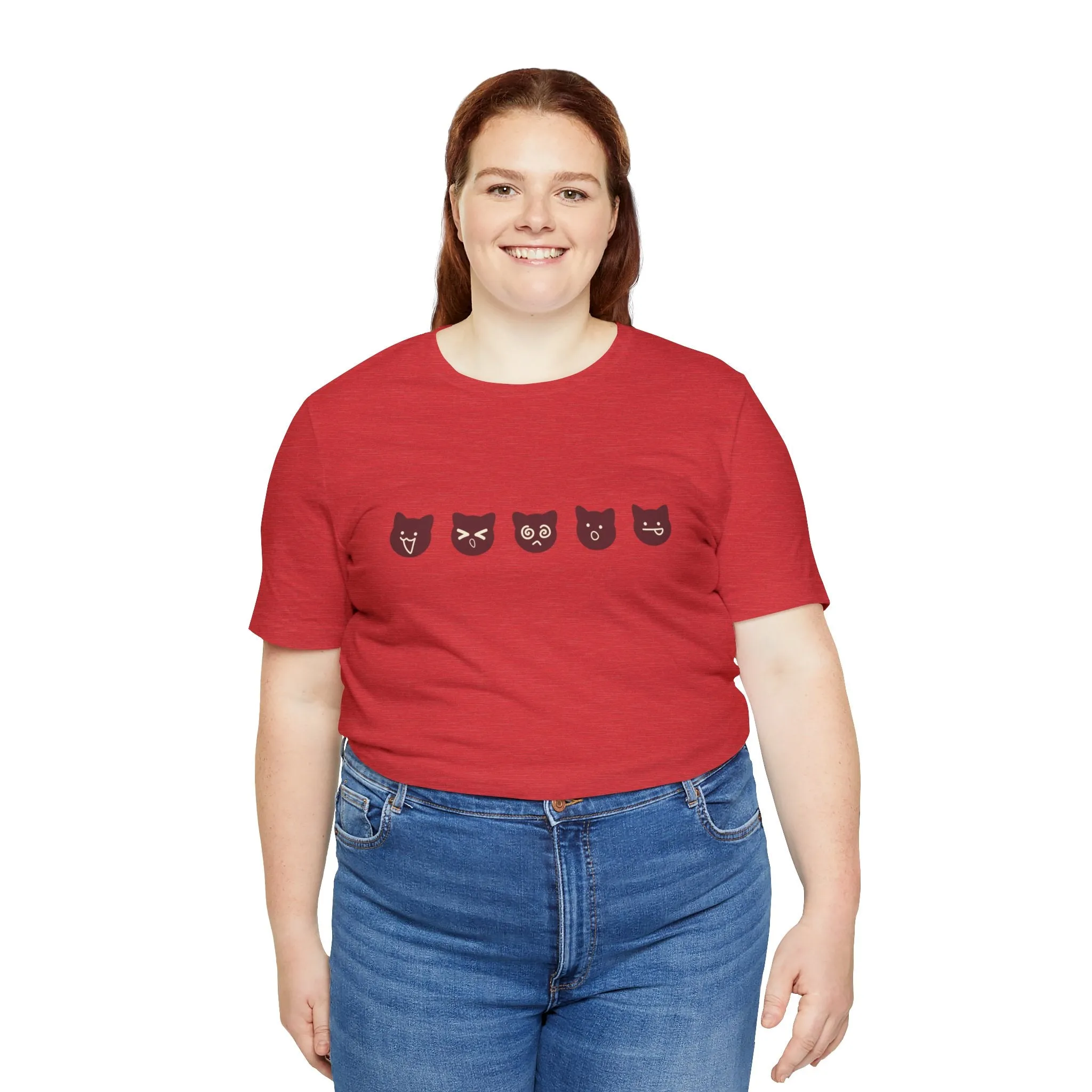 Exclusive Cute Cat Boba Soft Cotton Jersey Short Sleeve Unisex Tee T-shirt