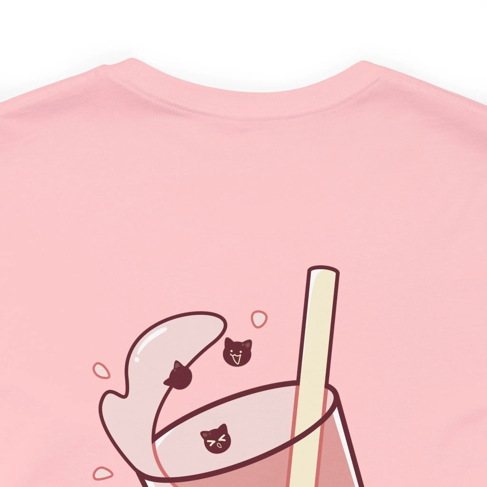 Exclusive Cute Cat Boba Soft Cotton Jersey Short Sleeve Unisex Tee T-shirt