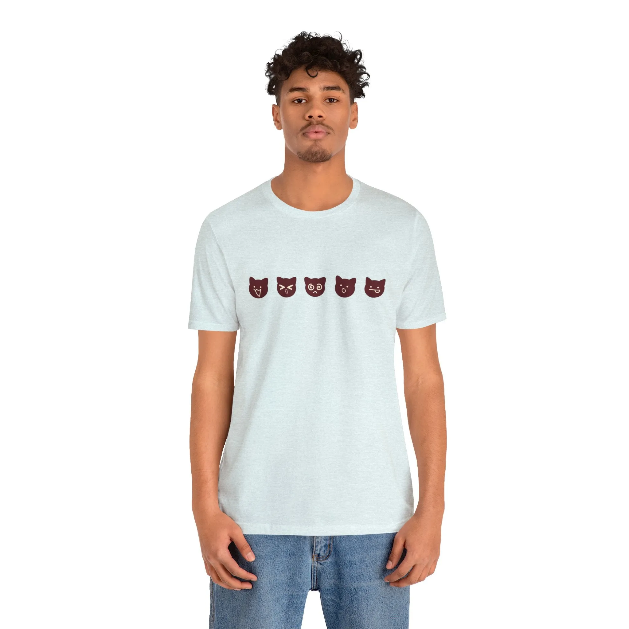 Exclusive Cute Cat Boba Soft Cotton Jersey Short Sleeve Unisex Tee T-shirt