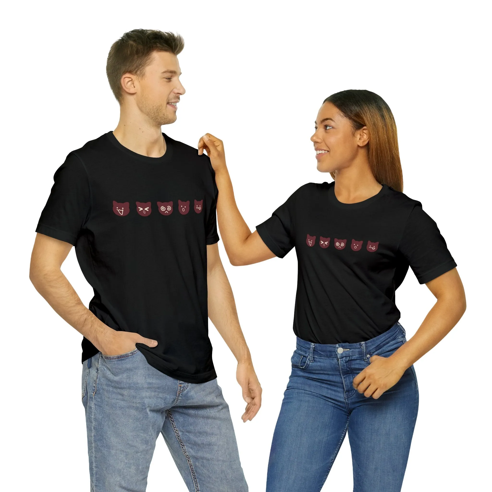 Exclusive Cute Cat Boba Soft Cotton Jersey Short Sleeve Unisex Tee T-shirt