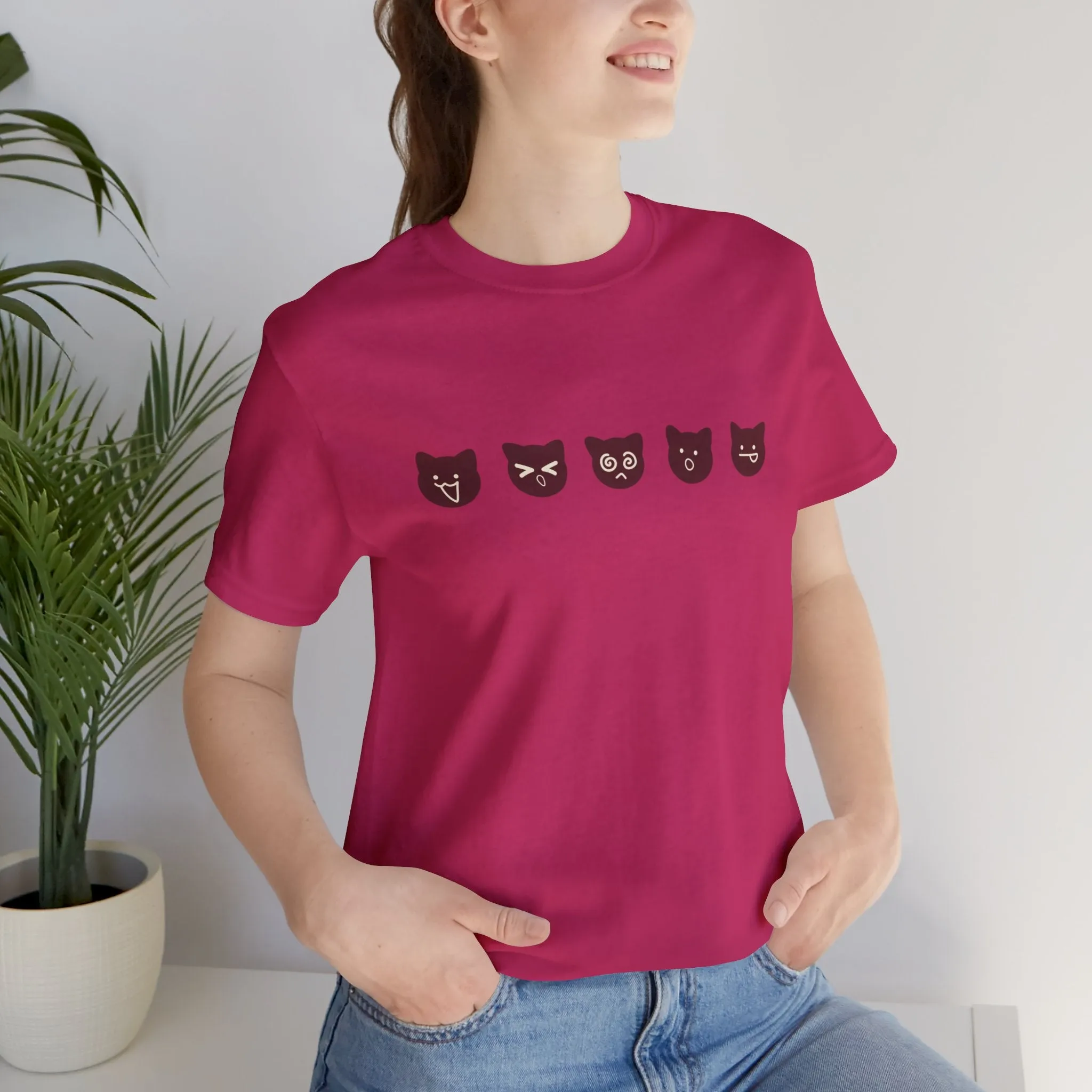 Exclusive Cute Cat Boba Soft Cotton Jersey Short Sleeve Unisex Tee T-shirt