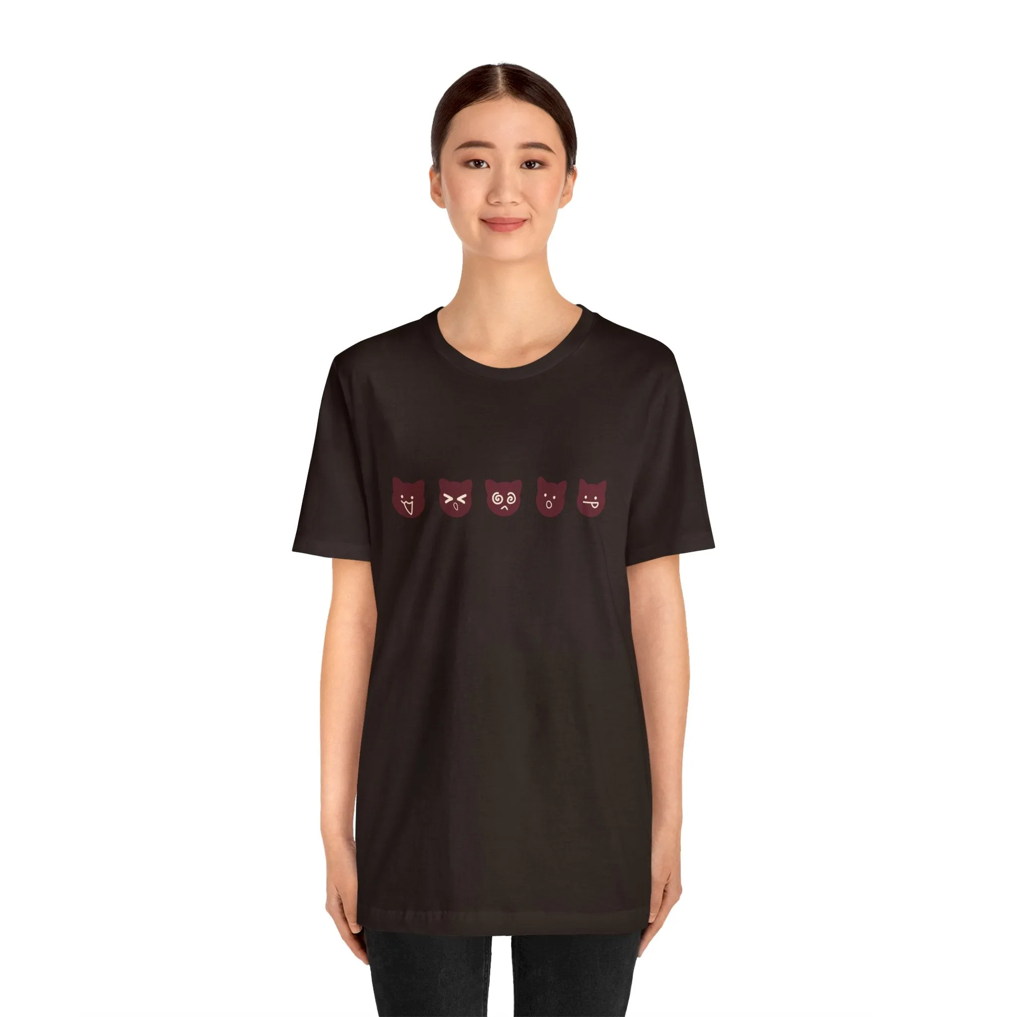 Exclusive Cute Cat Boba Soft Cotton Jersey Short Sleeve Unisex Tee T-shirt