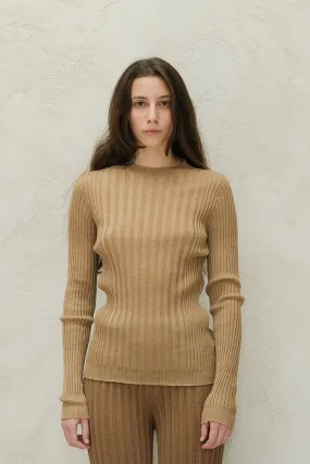 EXTRA FINE MERINO WOOL RIBBED CREW NECK