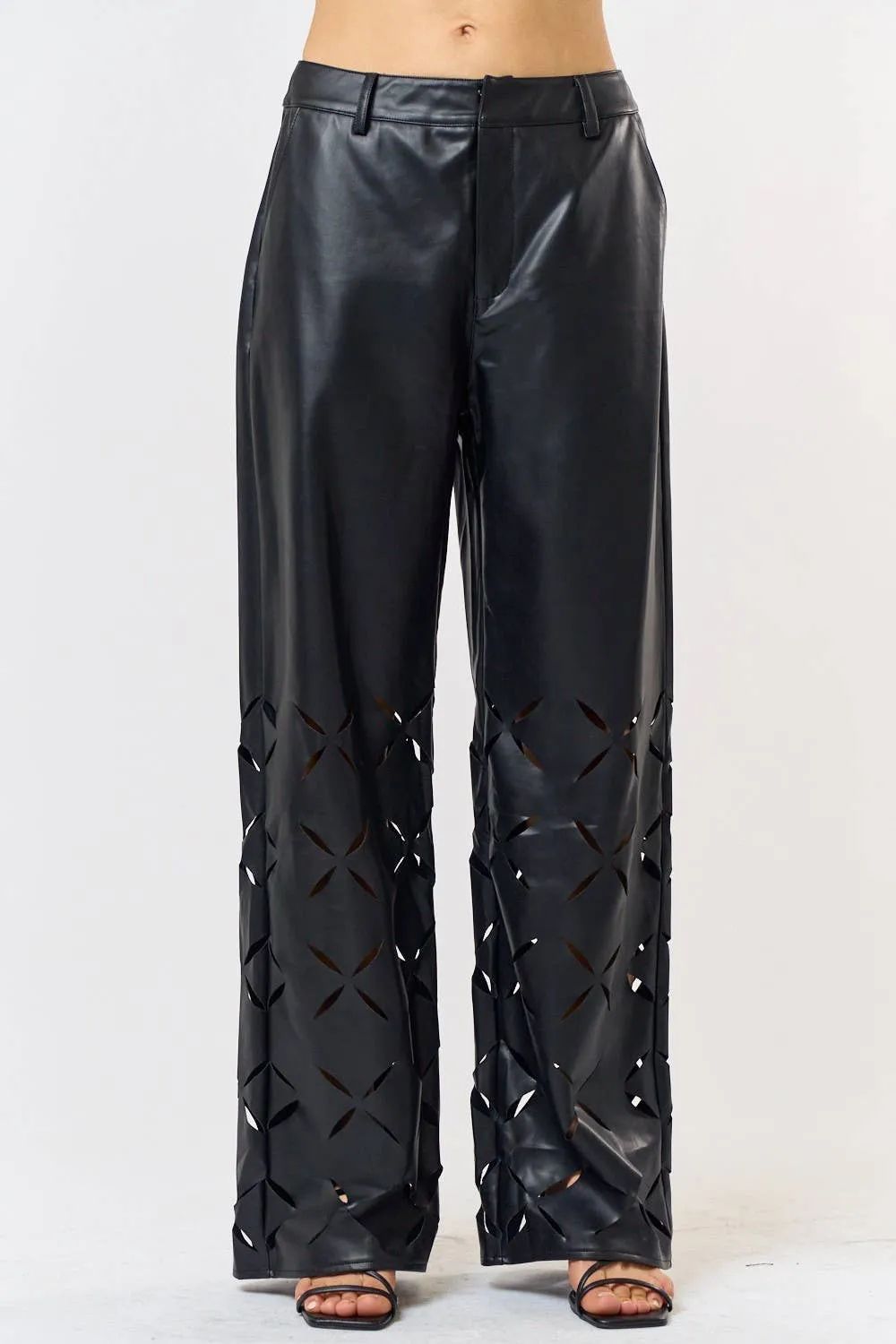 Glenda's Leather Wide Leg Pants
