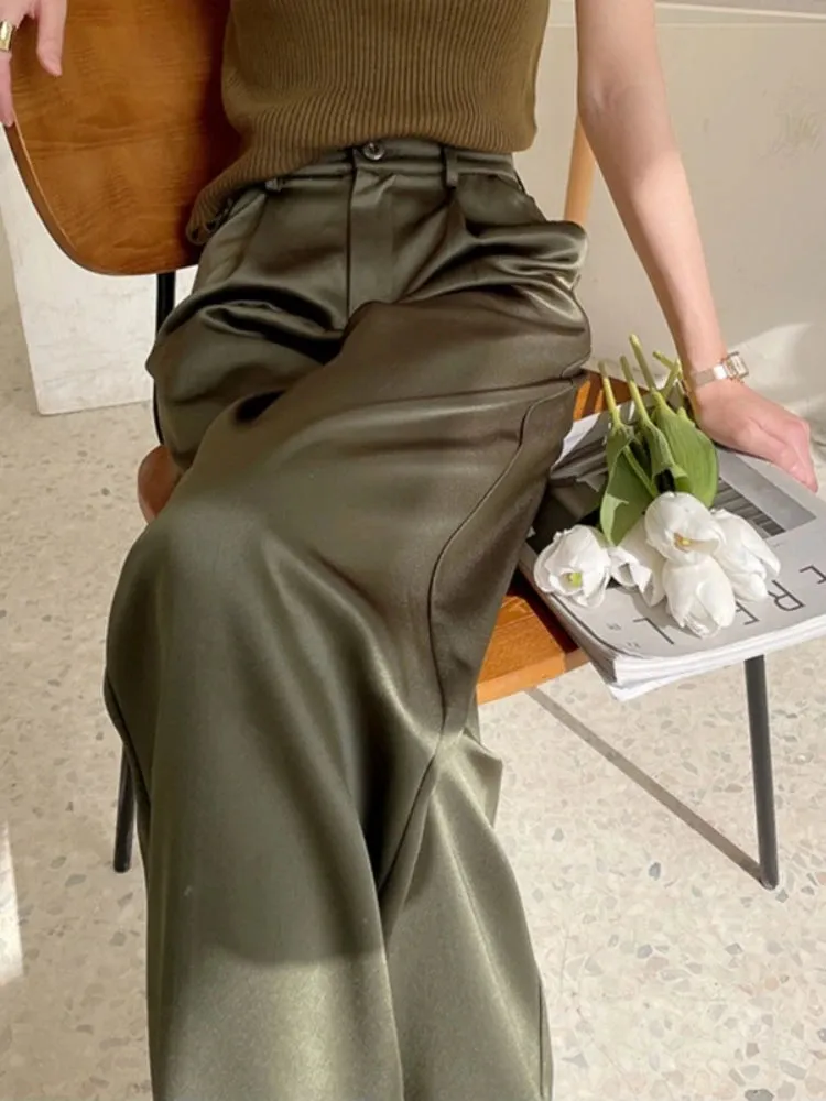 Ice Silk Wide-leg Pants