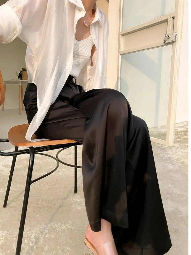 Ice Silk Wide-leg Pants