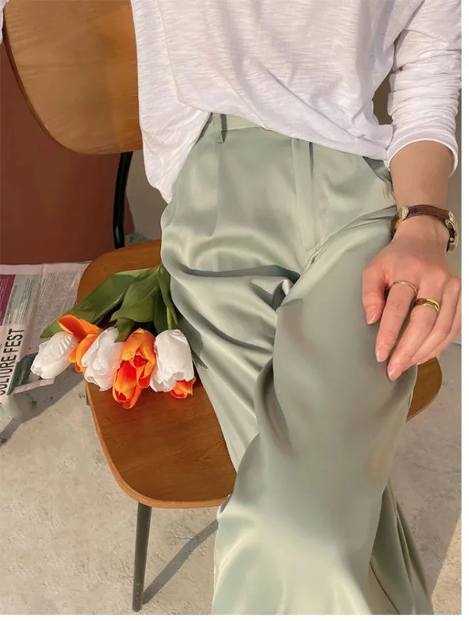 Ice Silk Wide-leg Pants
