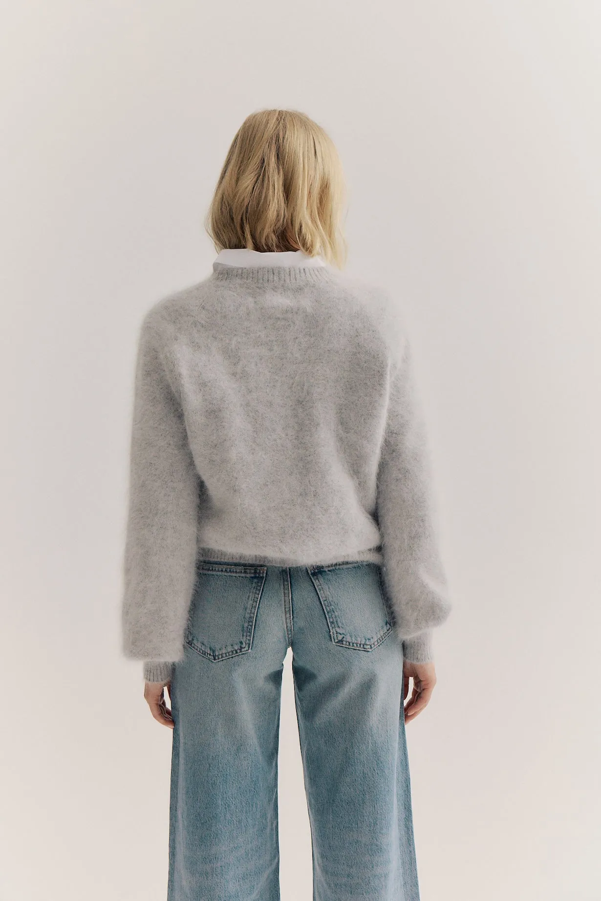 Isabella V Neck - Light Grey