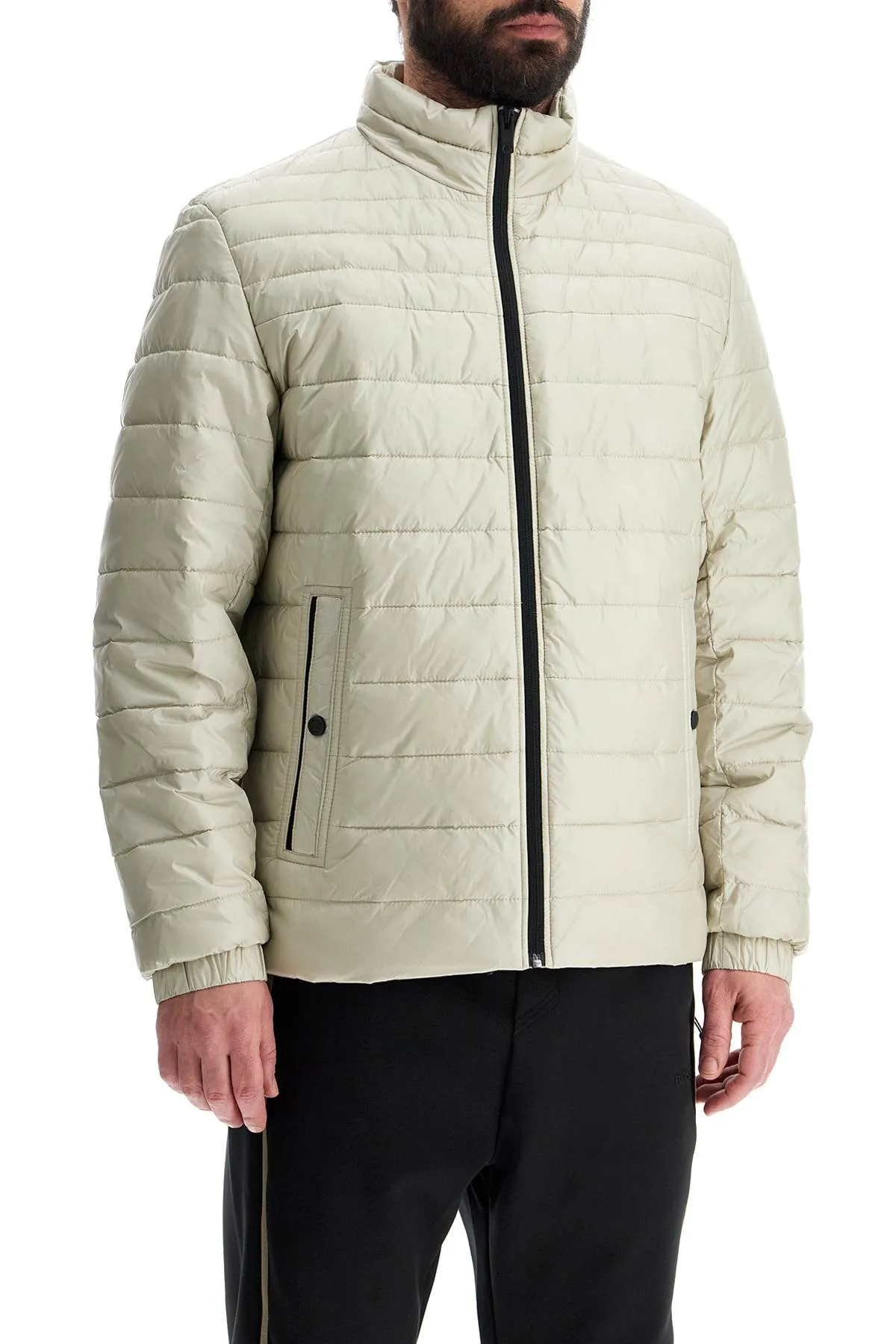 light beige quilted jacket with zip 50505262 LIGHT BEIGE