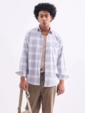 Lilac Checks Slim Fit Shirt