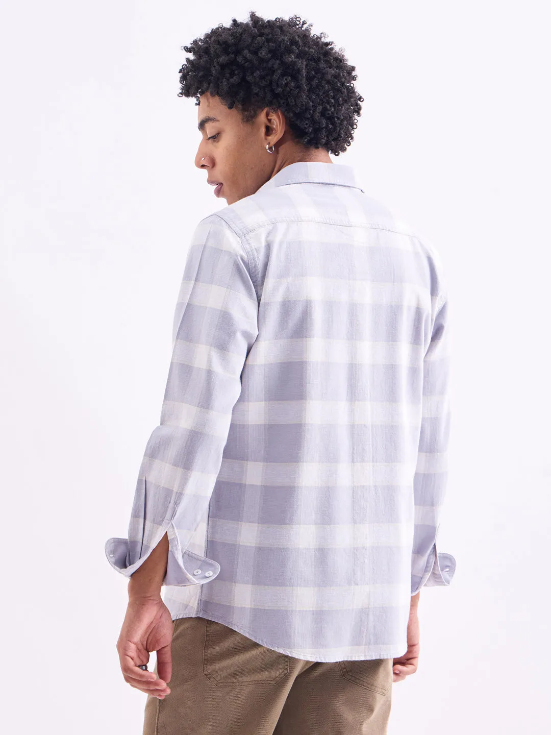Lilac Checks Slim Fit Shirt