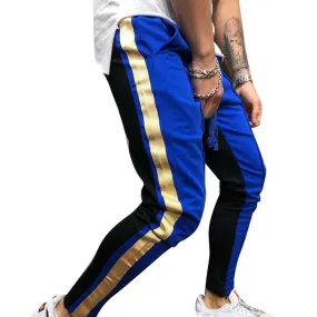 Men's Casual Streetwear Blue & Black Joggers pants