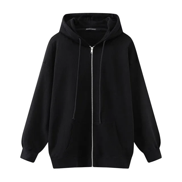 Oversize Girls Thick Hoodies 2021 Spring Fashion Ladies Streetwear Fleece Outfits Casual Boyfriend Hoodies Unisex Women Chic