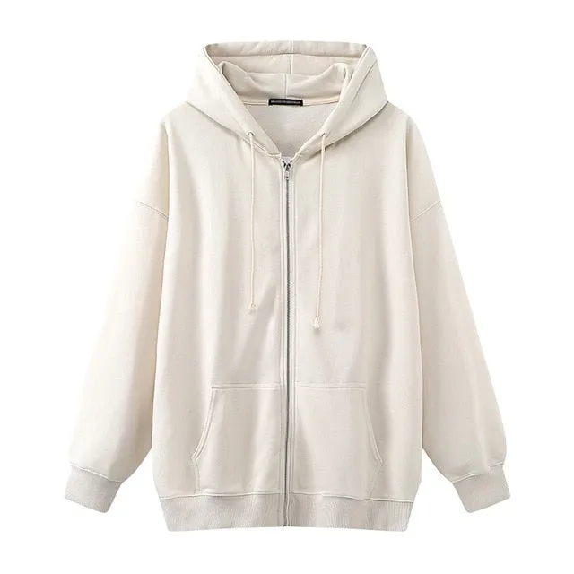 Oversize Girls Thick Hoodies 2021 Spring Fashion Ladies Streetwear Fleece Outfits Casual Boyfriend Hoodies Unisex Women Chic
