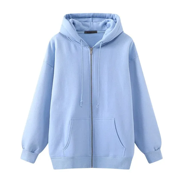 Oversize Girls Thick Hoodies 2021 Spring Fashion Ladies Streetwear Fleece Outfits Casual Boyfriend Hoodies Unisex Women Chic