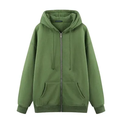 Oversize Girls Thick Hoodies 2021 Spring Fashion Ladies Streetwear Fleece Outfits Casual Boyfriend Hoodies Unisex Women Chic