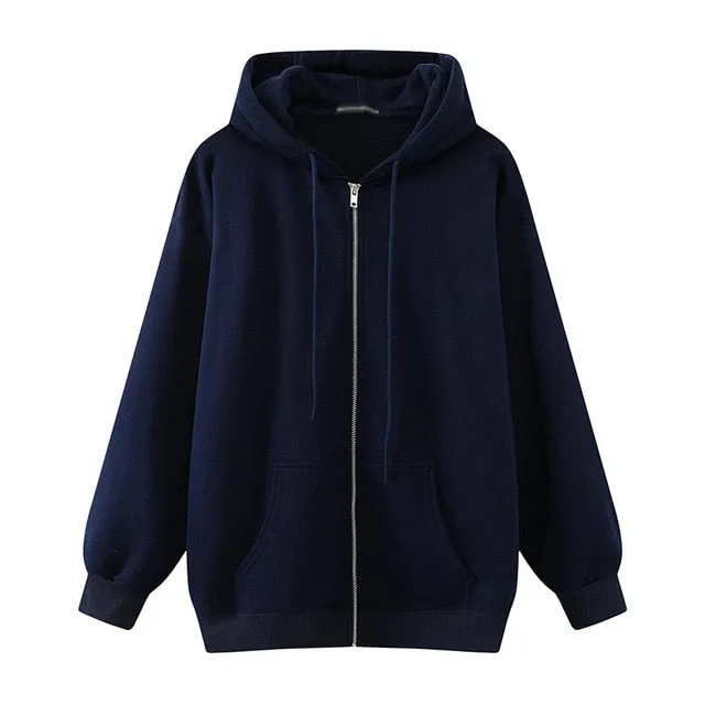 Oversize Girls Thick Hoodies 2021 Spring Fashion Ladies Streetwear Fleece Outfits Casual Boyfriend Hoodies Unisex Women Chic