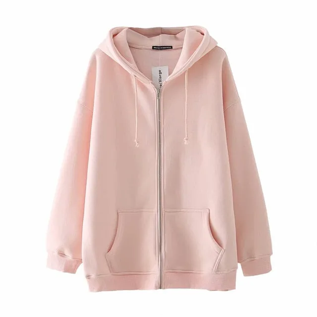 Oversize Girls Thick Hoodies 2021 Spring Fashion Ladies Streetwear Fleece Outfits Casual Boyfriend Hoodies Unisex Women Chic