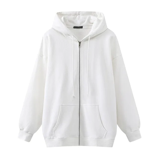 Oversize Girls Thick Hoodies 2021 Spring Fashion Ladies Streetwear Fleece Outfits Casual Boyfriend Hoodies Unisex Women Chic