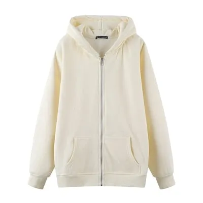 Oversize Girls Thick Hoodies 2021 Spring Fashion Ladies Streetwear Fleece Outfits Casual Boyfriend Hoodies Unisex Women Chic
