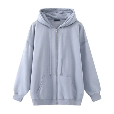Oversize Girls Thick Hoodies 2021 Spring Fashion Ladies Streetwear Fleece Outfits Casual Boyfriend Hoodies Unisex Women Chic