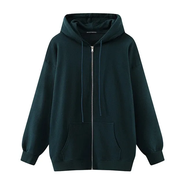 Oversize Girls Thick Hoodies 2021 Spring Fashion Ladies Streetwear Fleece Outfits Casual Boyfriend Hoodies Unisex Women Chic