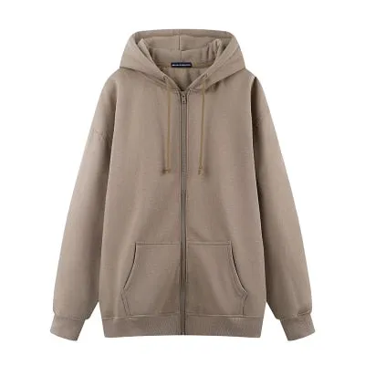 Oversize Girls Thick Hoodies 2021 Spring Fashion Ladies Streetwear Fleece Outfits Casual Boyfriend Hoodies Unisex Women Chic